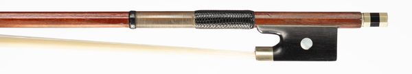 A nickel-mounted violin bow, unbranded