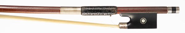 A silver-mounted violin bow, workshops of Paesold, Germany, circa 1970