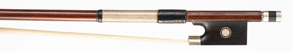 A silver-mounted violin bow, unbranded