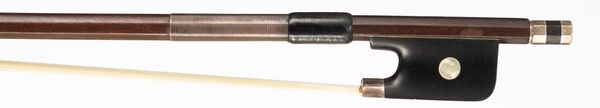 A silver-mounted cello bow, unbranded