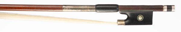 A silver-mounted violin bow, unbranded