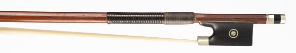 A nickel-mounted violin bow, workshop of Penzel, Germany, circa 1950