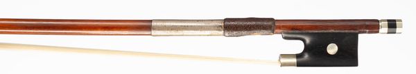 A silver-mounted violin bow, unbranded