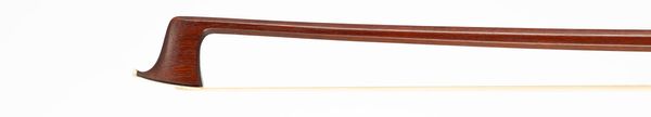A nickel-mounted violin bow, branded W. A. Pfretzschner