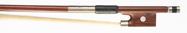 A nickel-mounted violin bow, unbranded