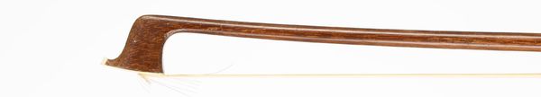 A nickel-mouted violin bow, unbranded