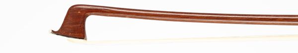 A small-sized nickel-mounted violin bow, unbranded