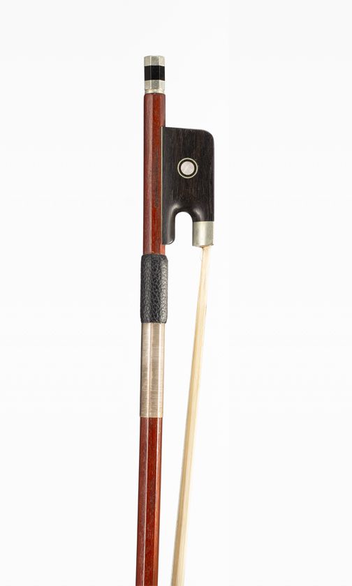 A nickel-mounted cello bow, workshops of Paesold, Germany, circa 1980