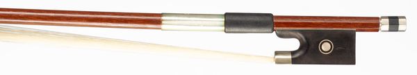 A nickel-mounted violin bow, unbranded