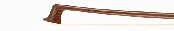 A nickel-mounted violin bow, branded Dorfler