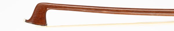 A small-sized nickel-mounted violin bow, unbranded