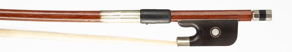 A nickel-mounted cello bow, unbranded