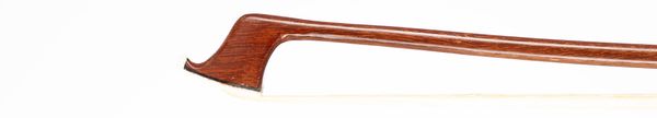 A nickel-mounted cello bow, unbranded
