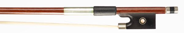 A nickel-mounted violin bow, unbranded