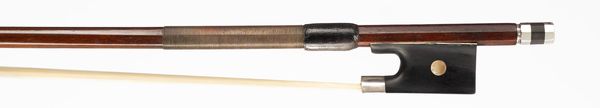 A silver-mounted violin bow, unbranded