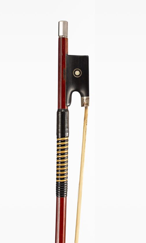A silver-mounted violin bow, branded J. Knopf