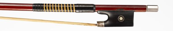A silver-mounted violin bow, branded J. Knopf