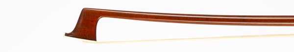 A nickel-mounted violin bow, branded T. Pampolin Brasil