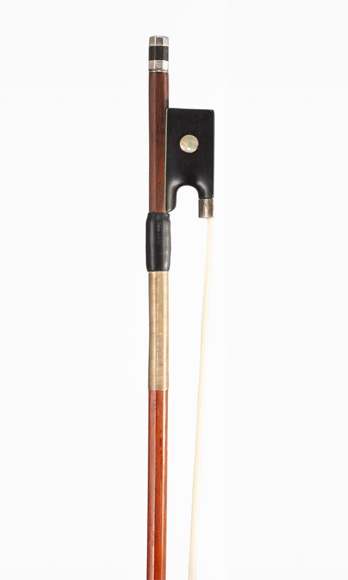 A silver-mounted violin bow, branded Dodd