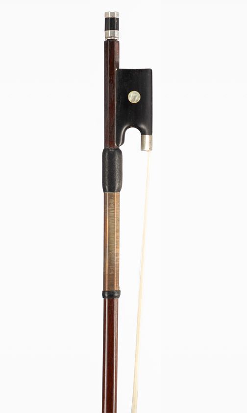 A silver-mounted violin bow, unbranded