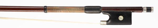 A silver-mounted violin bow, unbranded