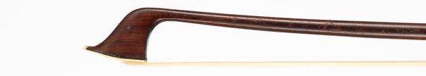 A silver-mounted cello bow, branded Tourte