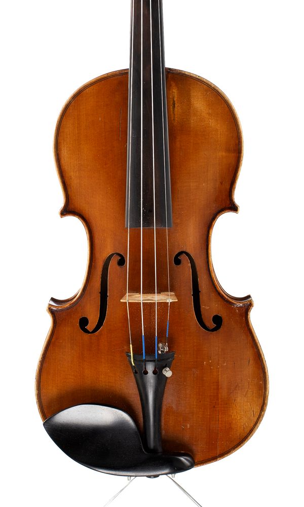 A violin, labelled Friedr Meindl