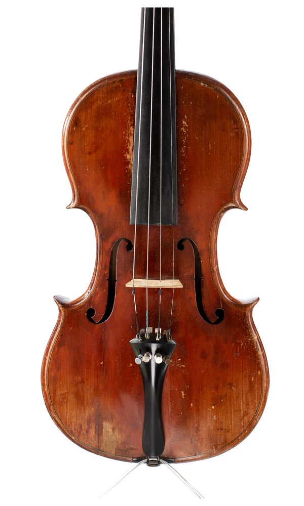 A violin, labelled Rigart Rubus