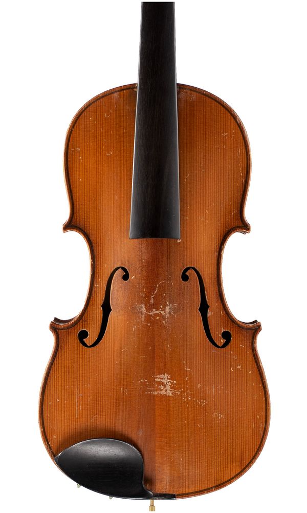 A violin, labelled Nicolaus Amatus