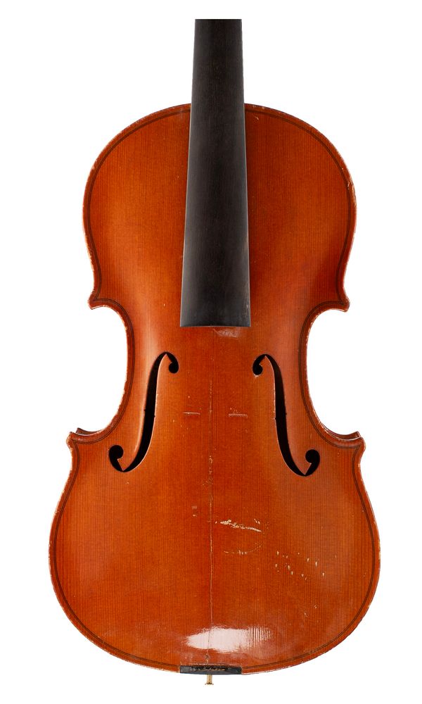 A violin, labelled Josef Guarnerius