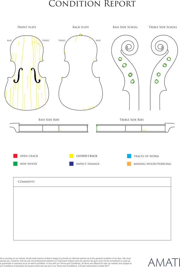 A violin, probably by Johann Georg Thir, Vienna, circa 1750 - condition report