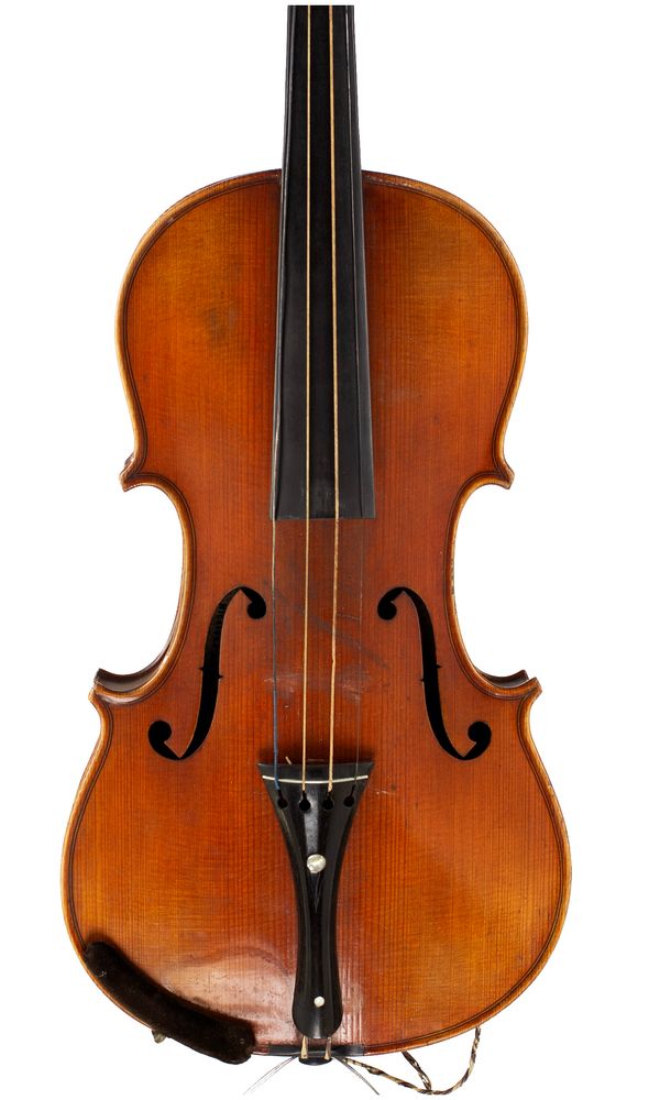 A violin, labelled Nicolaus Amati
