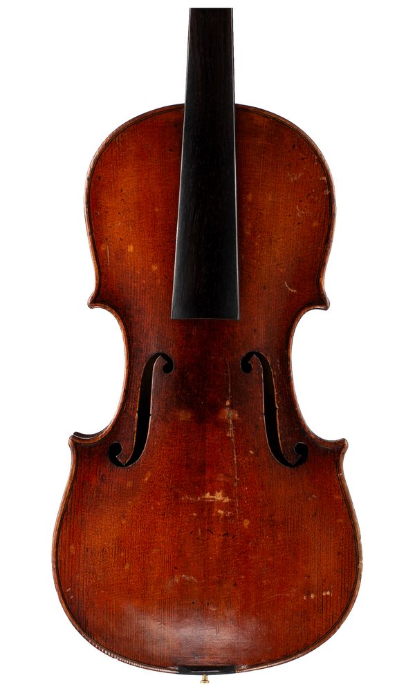 A violin, labelled Bapt. Schweitzer