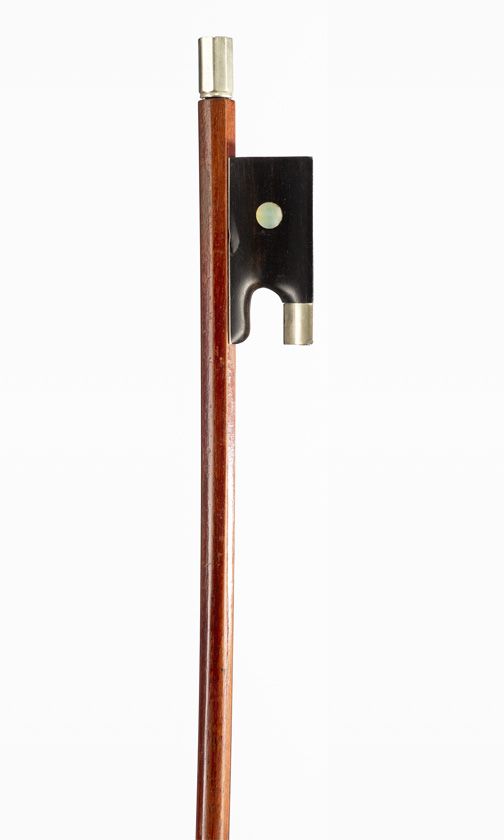 A nickel-mounted violin bow, unbranded