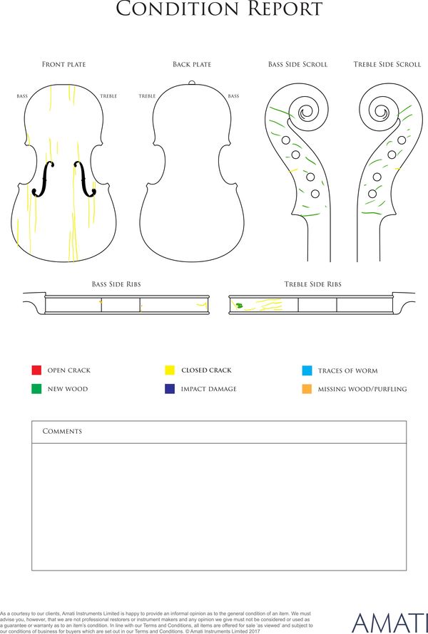 A violin, workshops of Hopf, Germany, 19th Century - condition report
