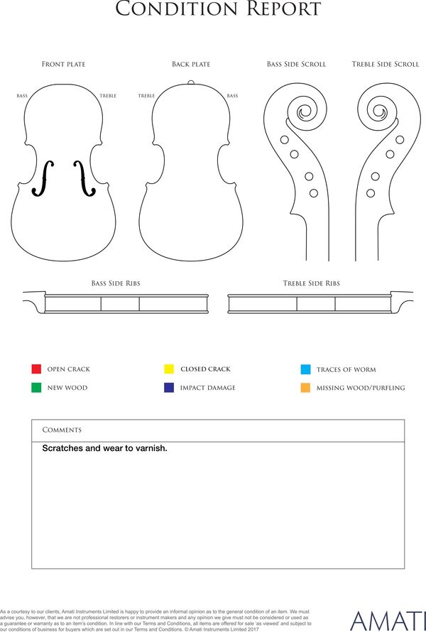 A violin, Mirecourt, circa 1920 - condition report