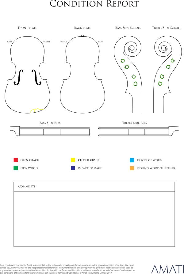 A violin by Geo H Buckman, Dover, 1920 - condition report