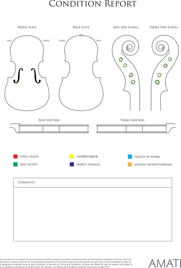 A violin, 19th century - condition report