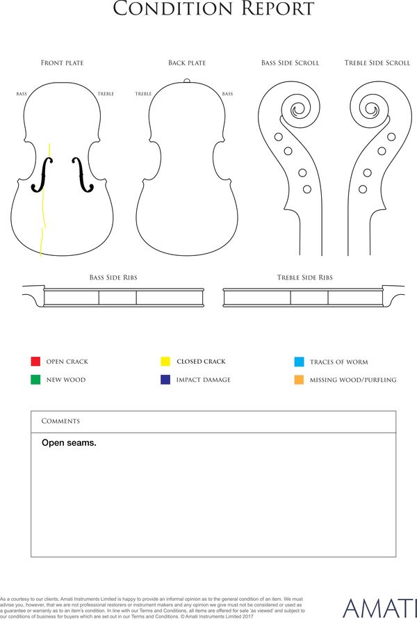A small violin, unlabelled - condition report