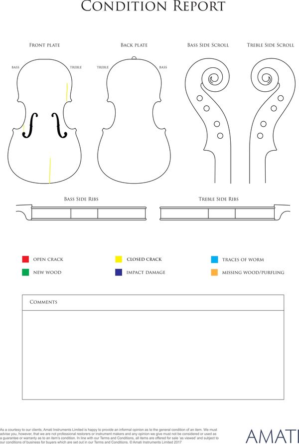 A violin for Beare & Son, Mirecourt circa 1920 - condition report
