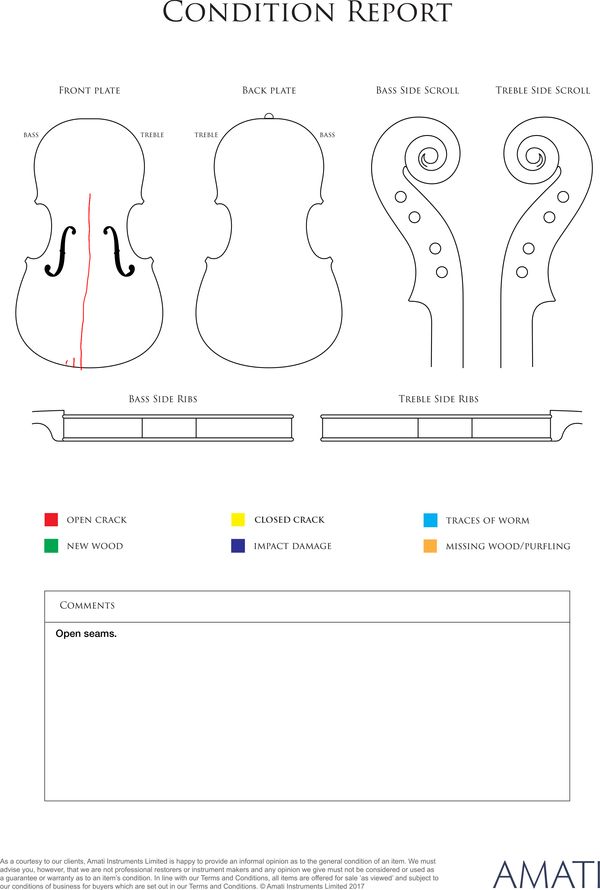 A small violin, unlabelled - condition report
