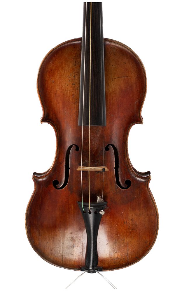A violin, labelled Carlo Bergonzzi,