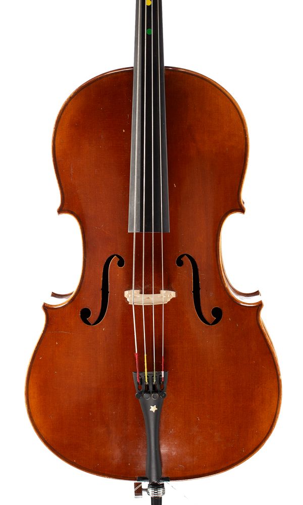 A half-sized cello, unlabelled