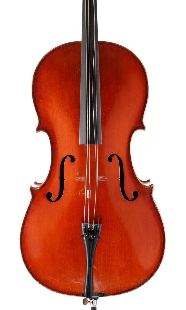 A three-quarter sized cello, unlabelled