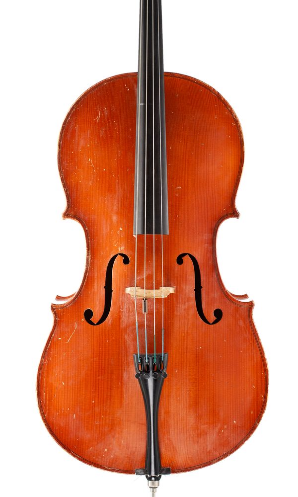 A half-sized cello, unlabelled