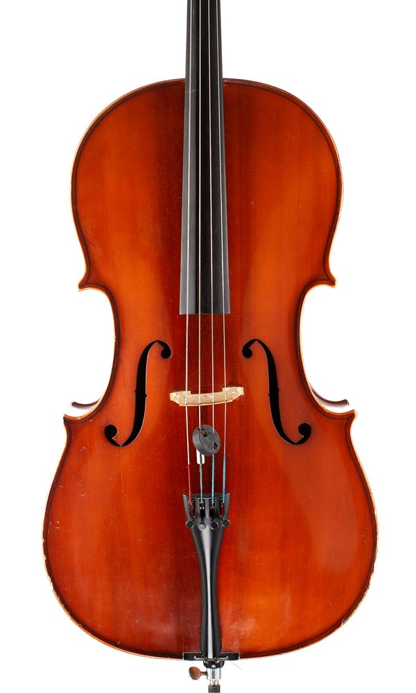 A three-quarter sized cello, unlabelled
