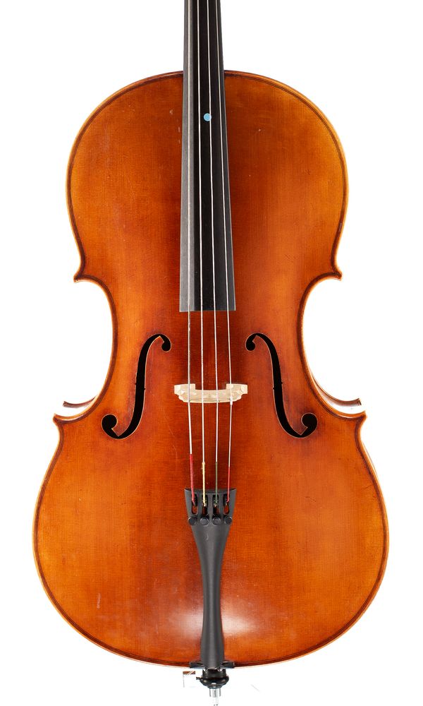 A half-sized cello, unlabelled
