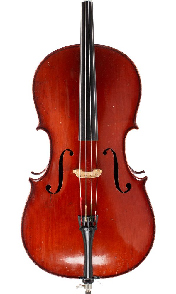 A quarter-sized cello, unlabelled