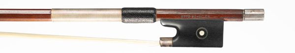 A silver-mounted violin bow, branded Otto Schuller