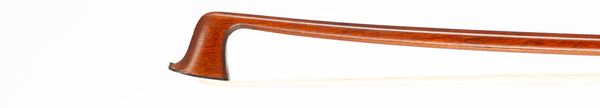 A nickel-mounted violin bow by Louis Morizot freres, Mirecourt, 1955